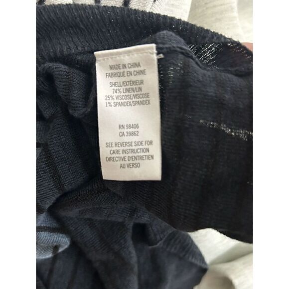 Theory Women’s SZ S Striped Blue Dip Dye Tunic 3/4 Linen Scoop Neck Sweater - Picture 5 of 5